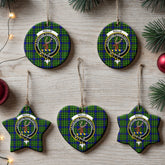 Rollo Modern Tartan Crest Christmas Ceramic Ornament